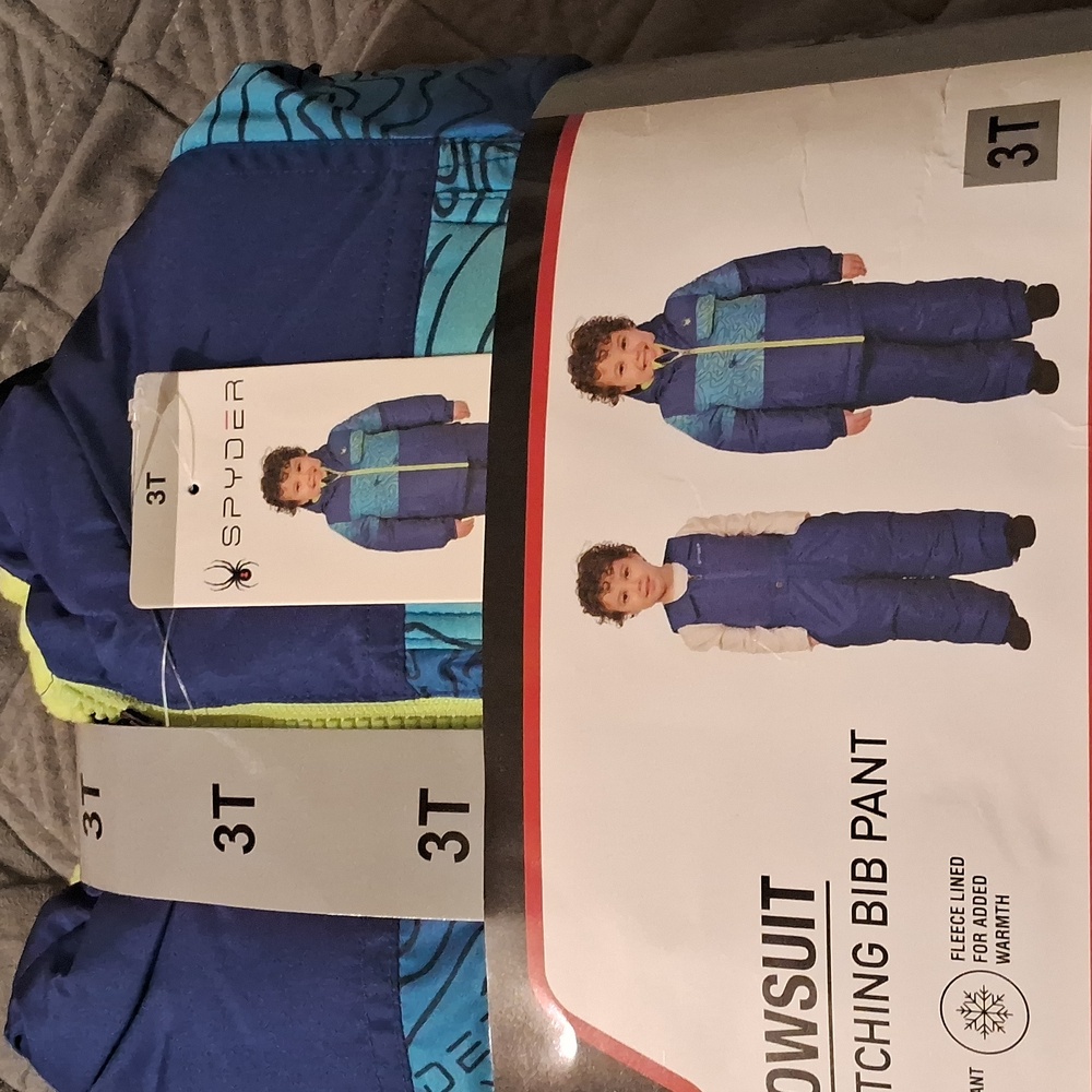 Spyder Kids' Snowsuit in Blue and Green/Size::3T-Super Cute๐๐ FIRM!!! - Picture 12 of 12
